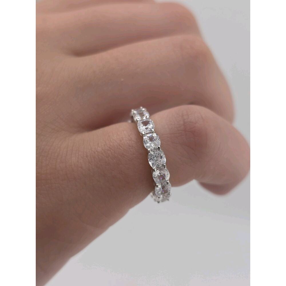 Elegant 3 MM Round Cubic Zirconia Stackable Eternity Band Ring Size 6